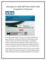 Advantage of a 40GB QSFP Direct Attach Cable compared to a Transceiver.docx