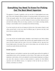 Everything You Need To Know For Picking Out The Best Weed Vaporizer.doc